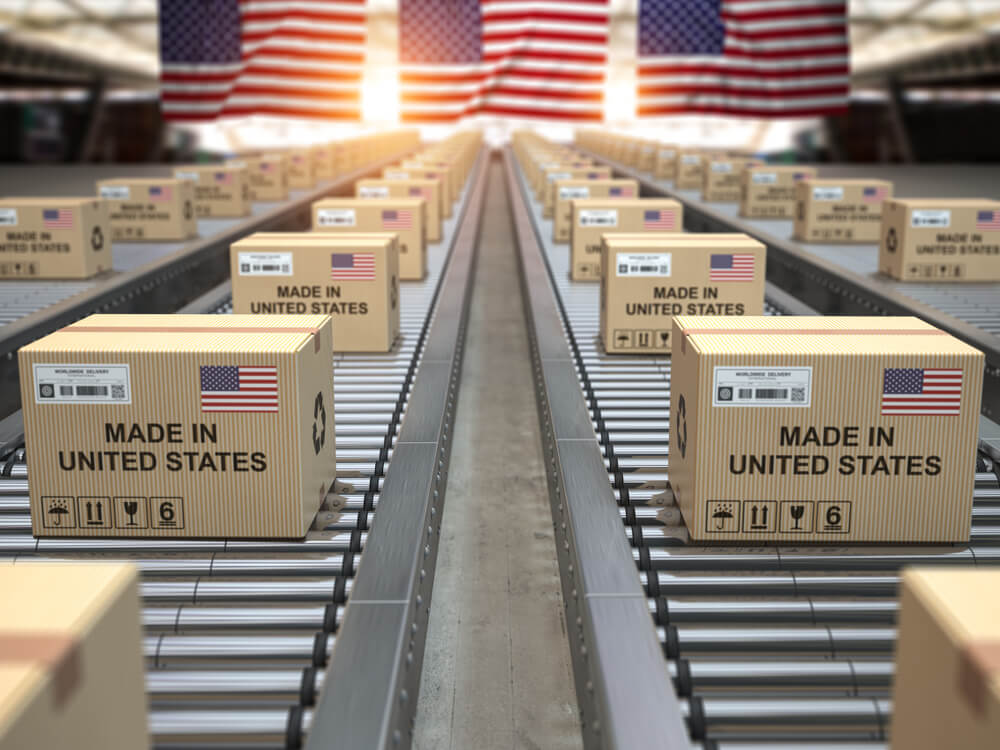 Boxes of products made in USA