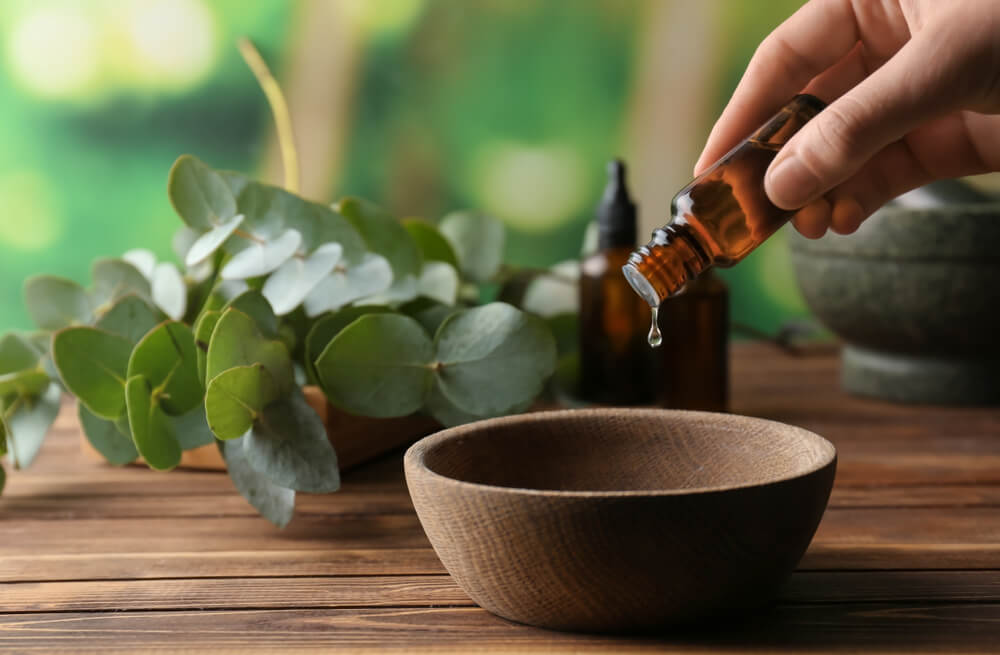 Essential oil and bowl