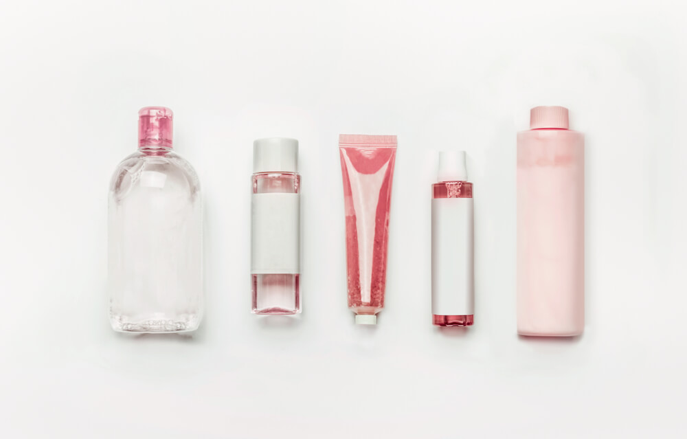 pink cosmetic products