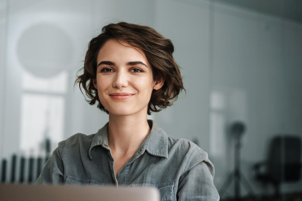 woman smiling