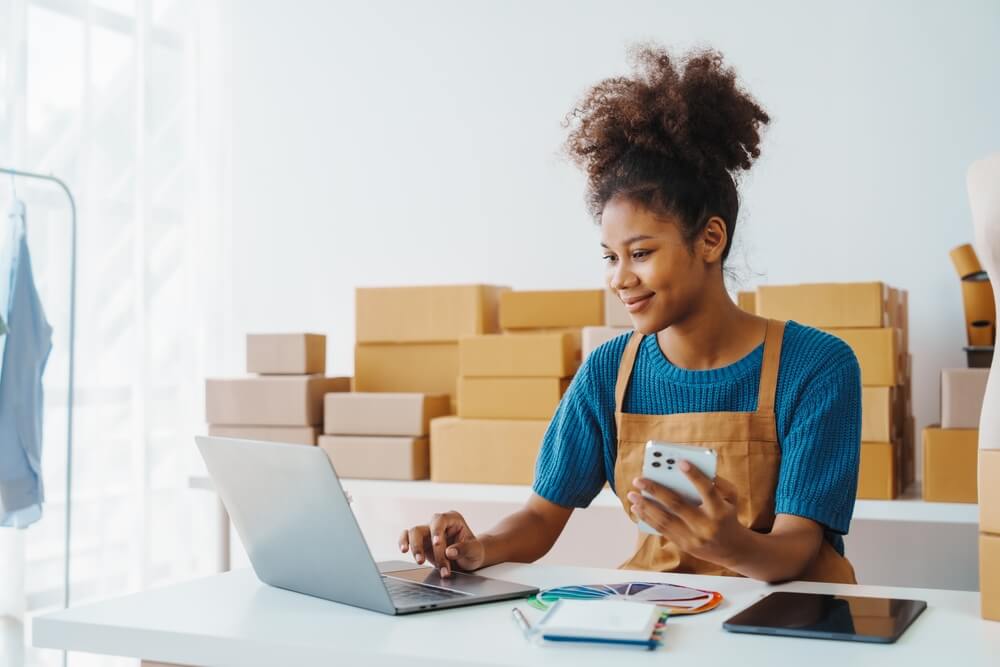 woman working