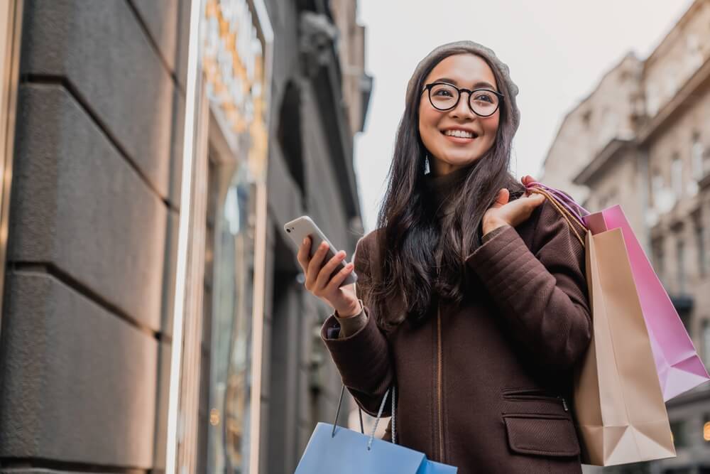 woman shopping bags