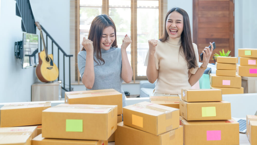 women excited